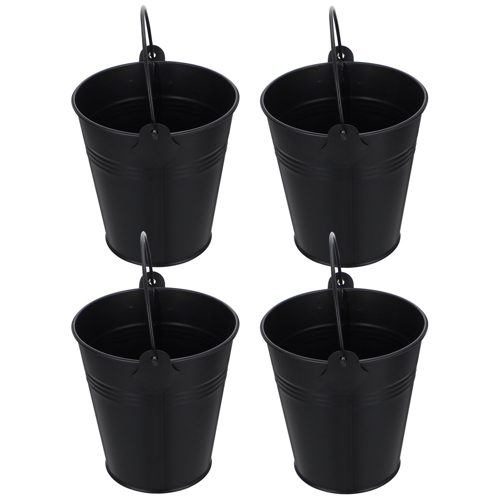 4 Pcs Chip Bucket Flower Pots Iron Bucket Plant Shelves Stand for