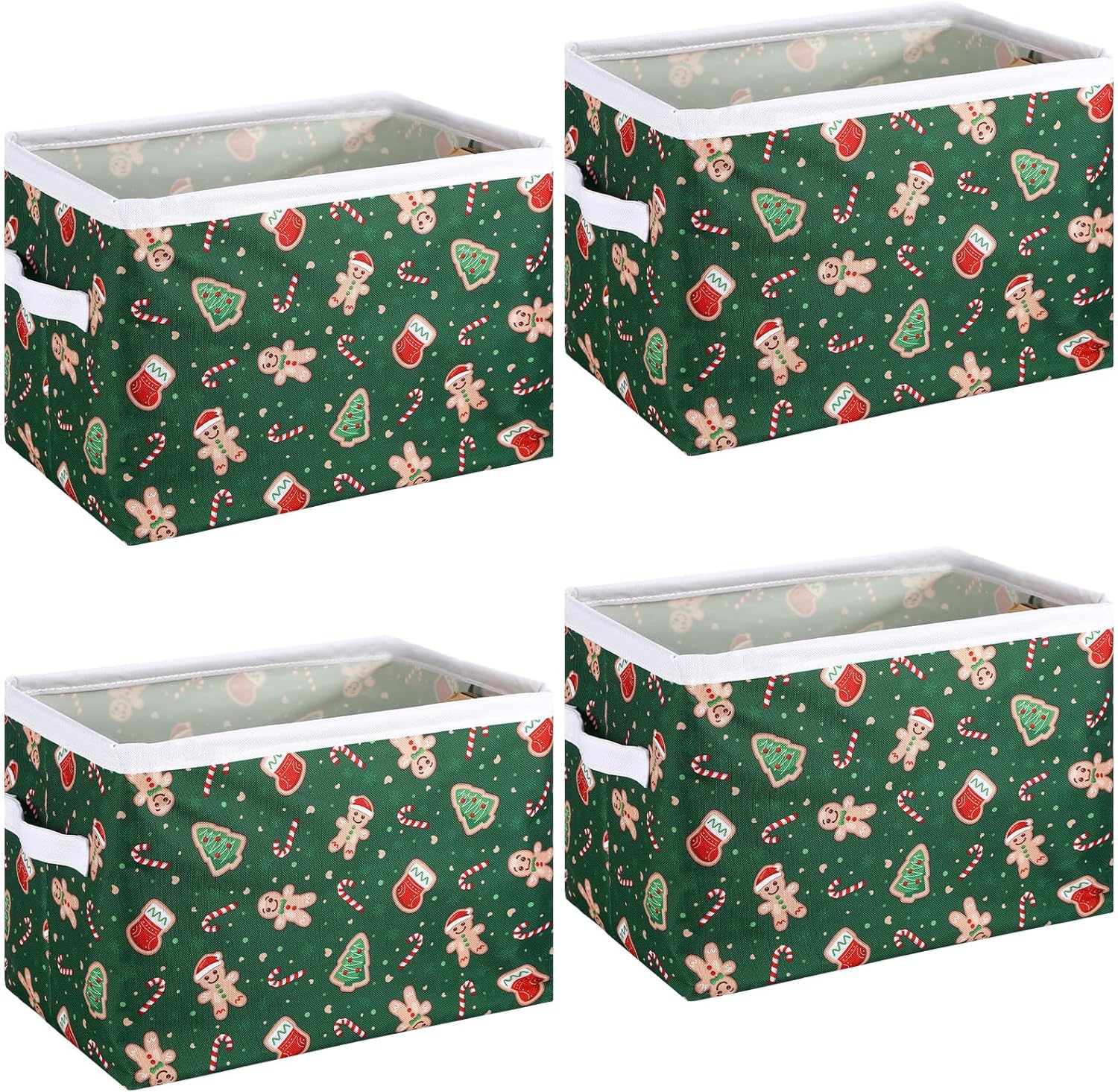 4 Pcs Christmas Basket with Handles Collapsible Laundry Basket