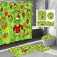 thumbnail image 1 of 4 Pcs Christmas Bathroom Sets,Christmas Shower Curtain Set,with Shower Curtain and Rugs and Bath Mat Set 72 X 72 Inches,with Hooks Christmas Bathroom Decor., 1 of 1