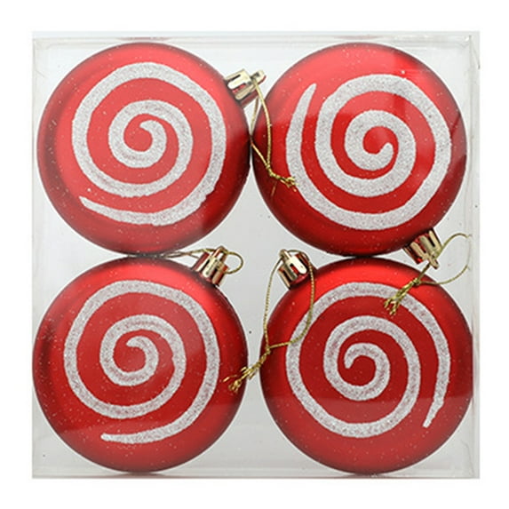 4 Pcs Christmas Candy Ornaments,3.5" Xmas Plastic Peppermint Lollipop Decors,Candy Hanging Ornaments for Christmas Yard Tree,House Yard,Xmas Supplies