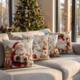 thumbnail image 1 of 4 Pcs Christmas Decorative Throw Pillow Covers, Embossed Visual Holiday Cushion Slipcovers, Pillow Cases With Hidden Zipper for Sofa Couch Indoor Xmas, 1 of 6