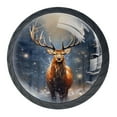 thumbnail image 1 of 4 Pcs Christmas Elk Knobs for Kitchen Cabinet Cupboard Dresser Bookcase Drawer Pulls Handles Round Home Decor, 1 of 8