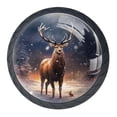 thumbnail image 1 of 4 Pcs Christmas Elk Knobs for Kitchen Cabinet Cupboard Dresser Bookcase Drawer Pulls Handles Round Home Decor, 1 of 8