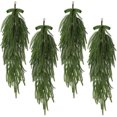 thumbnail image 1 of 4 Pcs Christmas Green Garland Adorn With Velvet Ribbon Bow, Artificial Wreath For Front Door Wall Porch And Holiday Party Decor, 1 of 4