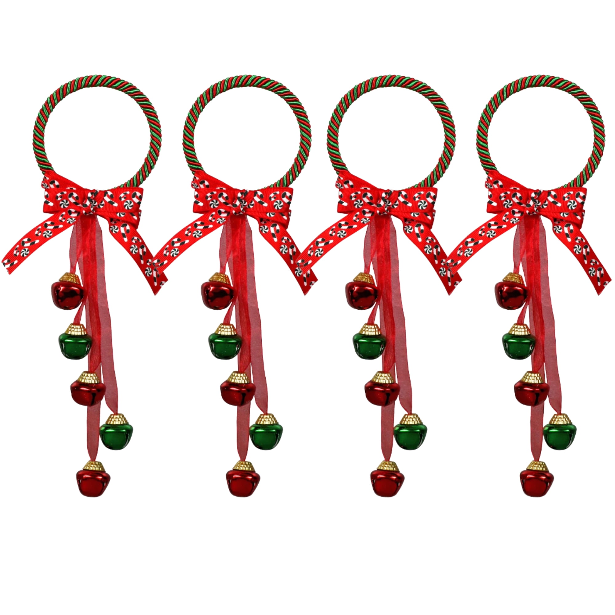 4 Pcs Christmas Jingle Bell Door Hanger Hanging Ornament Xmas Tree Door