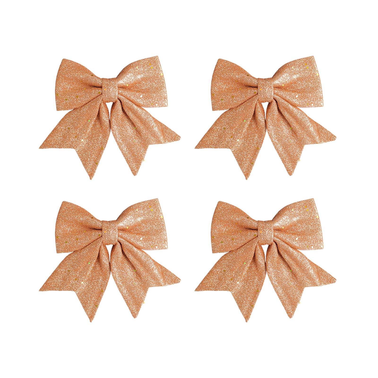 4 Pcs Christmas Pearl Cotton Gold Powder Bow DIY Christmas Tree