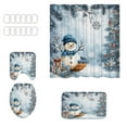 thumbnail image 1 of 4 Pcs Christmas Shower Curtains Set Stripes Pine Trees Xmas Bathroom Set, Christmas Shower Curtain with 12 Hooks Non Slip Rug Toilet Lid Cover and Bath Mat for Xmas Winter Holiday Supply, 1 of 6
