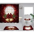thumbnail image 1 of 4 Pcs Christmas Shower Curtains Set with Non-Slip Rugs Toilet Lid Cover Bath Mat, Christmas Gifts Bathroom Sets with 12 Hooks, 1 of 8