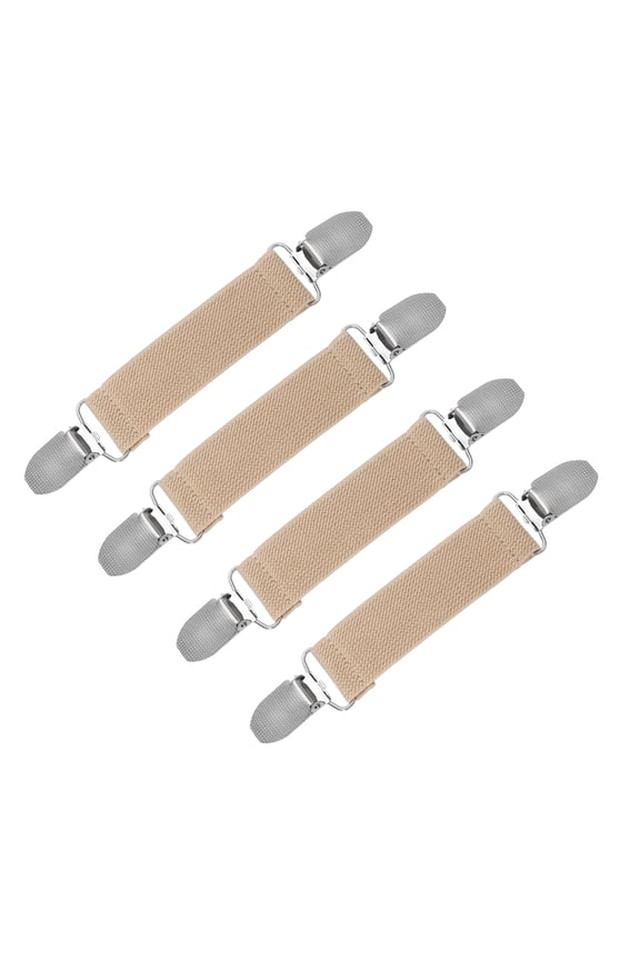 4 Pcs Cinch Clips Adjustable Mitten Clips Shawl Cardigan Collar Clip for Sweaters Dress Khaki