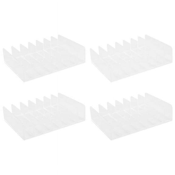4 Pcs Clear Acrylic CD Holder with Tackable CD DVD Display Rack CD Storage Rack Organizer Stand CD Tray Holds
