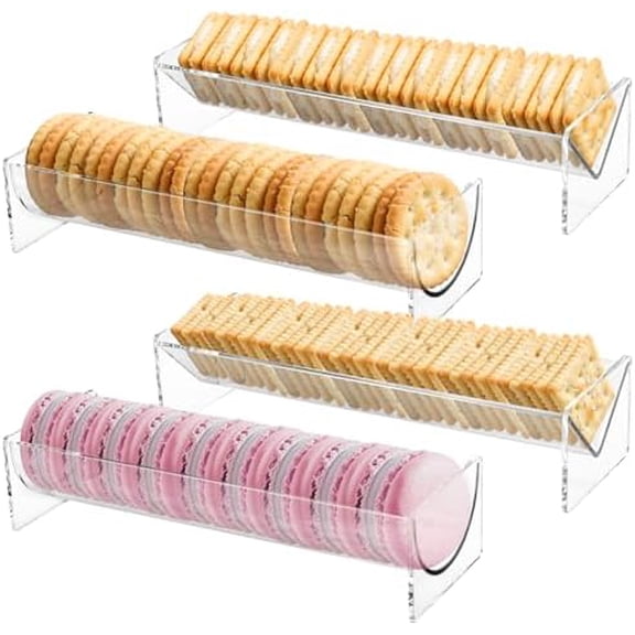 4 Pcs Clear Acrylic Cracker Tray (U/V Shape) - Rectangular Holder/Dish/Stand for Party/Home Kitchen & Home Decor Food Display