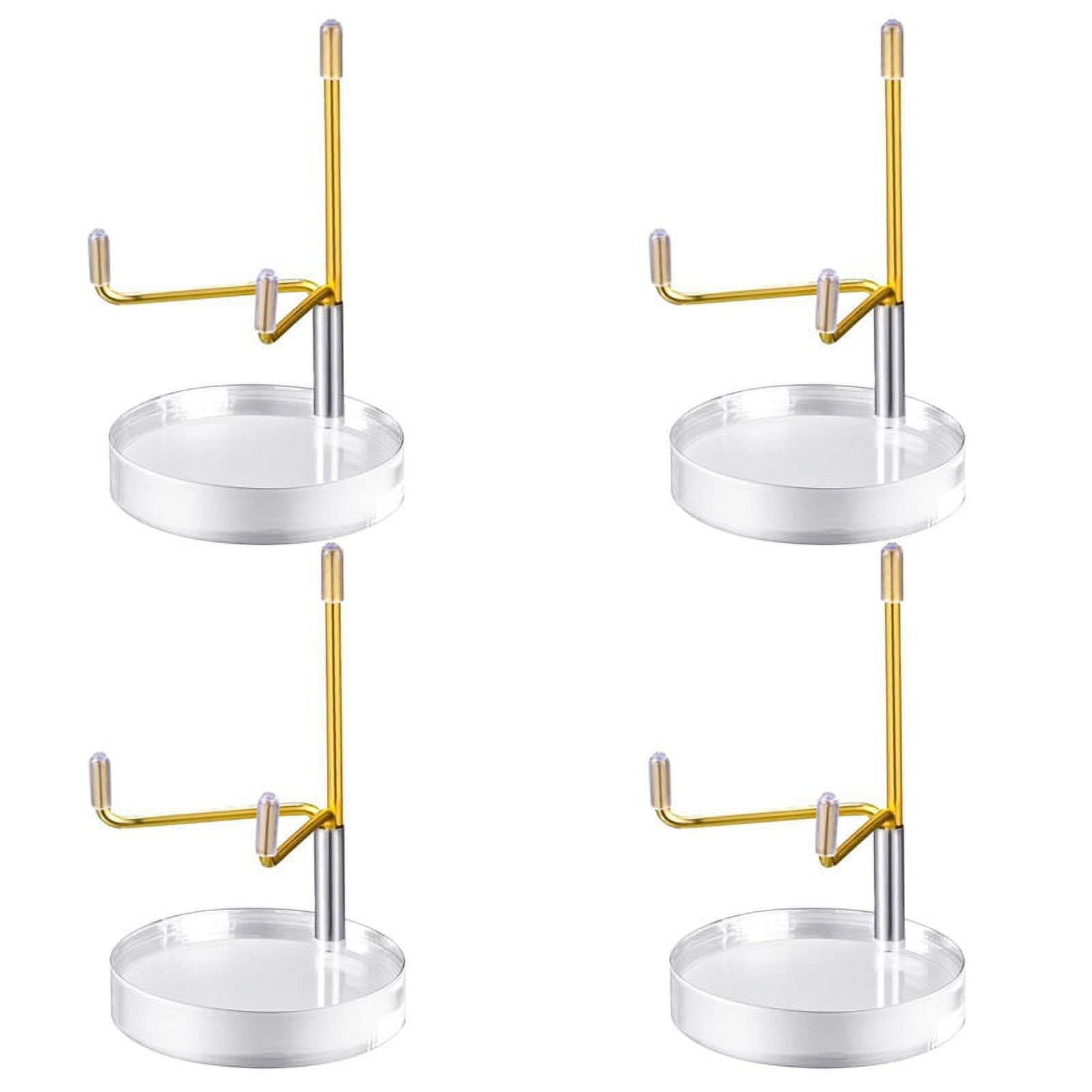 4 Pcs Clear Acrylic Display Stand Holder with Adjustable Metal Arms Display Stand Easel for