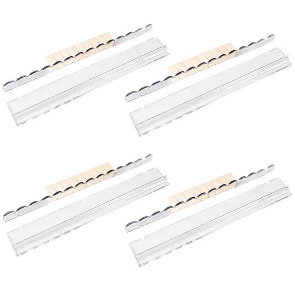 4 Pcs Clear Acrylic Mahjong Tile Rack with Magnet Pusher, Mahjong Racks with Pushers | Quick Setup, Ideal for Players, Seniors, Hobbyists, Game Room, Family Gathering, Travel, and Community