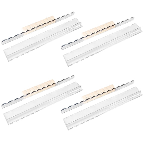 4 Pcs Clear Acrylic Mahjong Tile Rack with Magnet Pusher, Mahjong Racks with Pushers | Quick Setup, Ideal for Players, Seniors, Hobbyists, Game Room, Family Gathering, Travel, and Community
