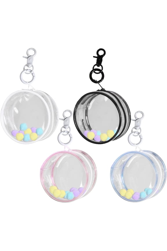 4 Pcs Clear Figure Display Bag, Blind Box Keychain Case Lipsticks Carrying Bag, Great Carrying Case Boxes Mini Figures