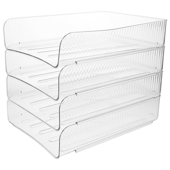 DINHEAROM Clear File Trays for Office and Home Organization 4Pcs