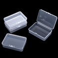 4 Pcs Clear Plastic Storage Containers Box with Lid Small Rectangle ...