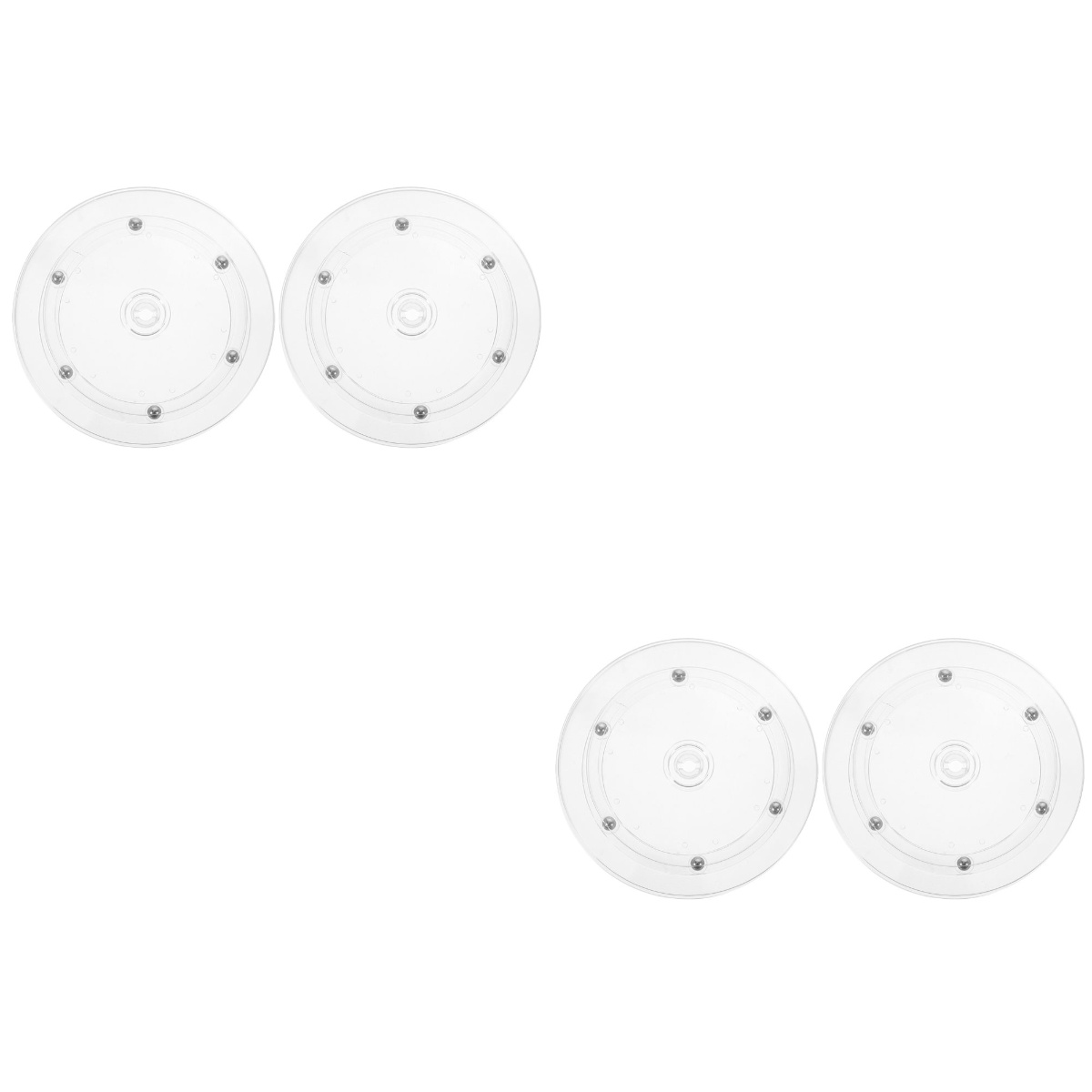 4 Pcs Clear Plastic Turntable Kitchen Display Turntable 360degree