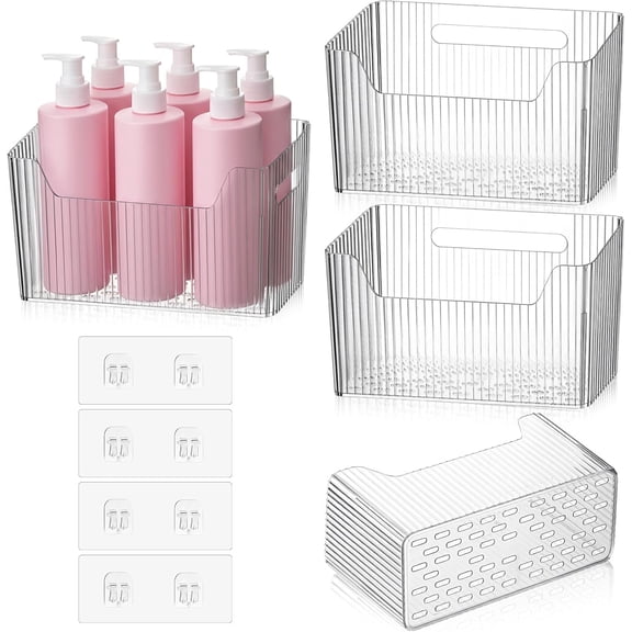 4 Pcs Clear Self Adhesive Cabinet Door Organizer,
