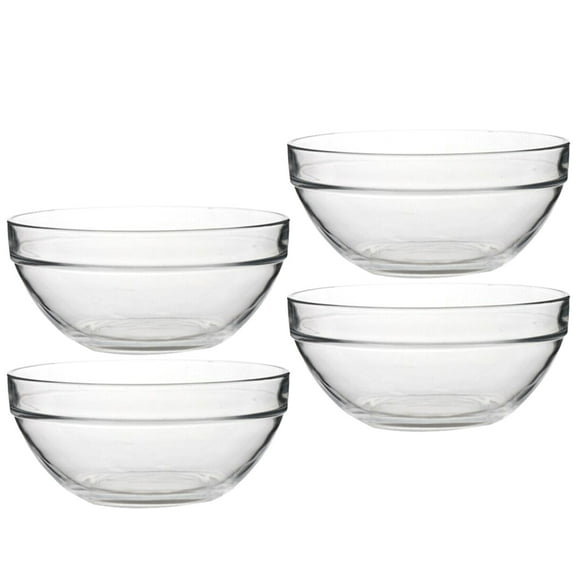 4 Pcs Clear Serving Bowls Glass Pinch Prep Commercial Pudding