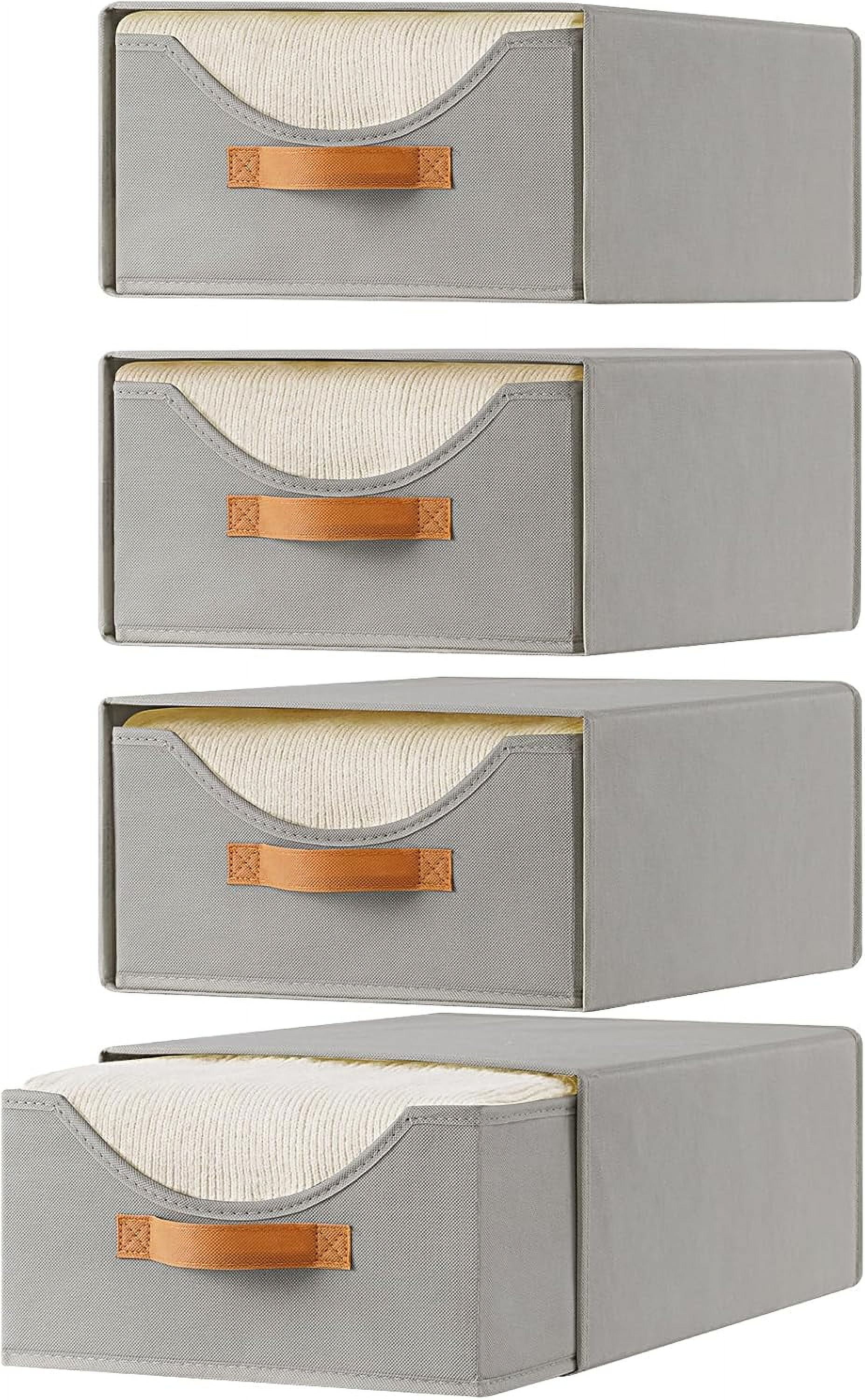 Stackable Organizers 4-Piece Stackable Closet Drawers - Push-Out ...