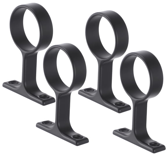 4 Pcs Closet Rod Brackets, 1.34 Inch Diameter Aluminum Alloy Flange Rod Holder, Ceiling Mount Support with Screws for Curtain Rods, Wardrobe Tube, Display Racks