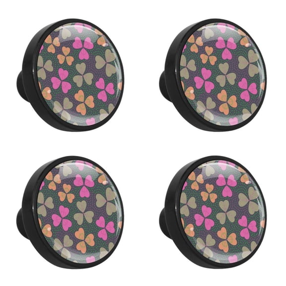 4 Pcs Clover Knobs for Kitchen Cabinet Cupboard Dresser Bookcase Drawer Pulls Handles Round Home Decor