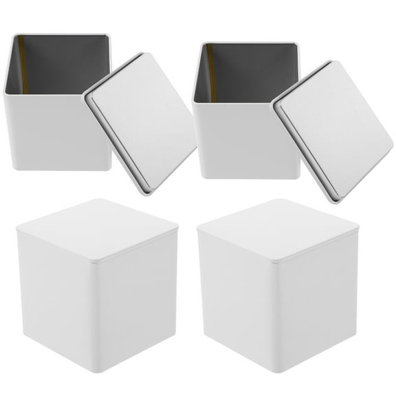 4 Pcs Coffee Bean Tea Leaf Sugar Storage Jar Tinplate Leaves Can Loose Tins The Podw Jars Candy Cans Canister Container