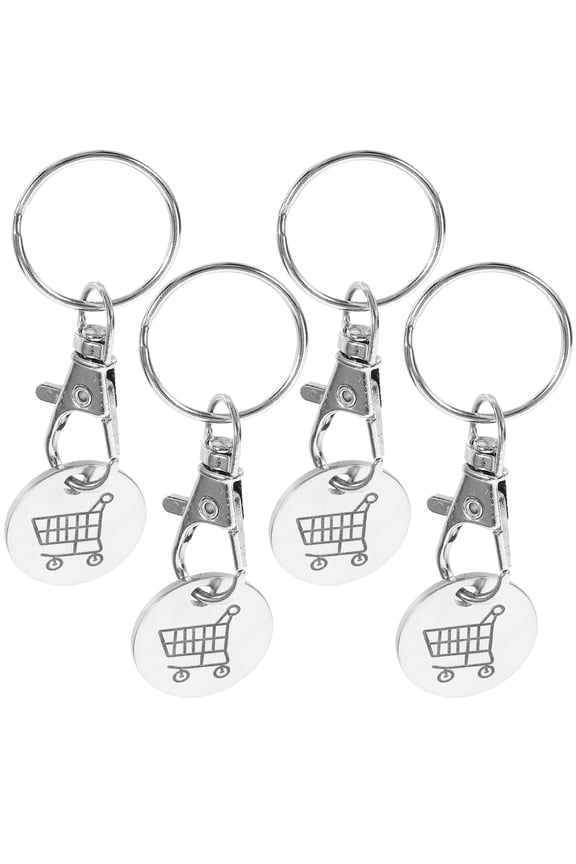 4 Pcs Coin Keychain Pendant Quarter Holder Shopping Tokens