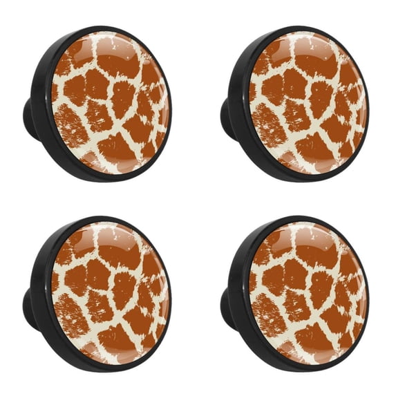 4 Pcs Colorful Animal Skin Giraffe Knobs for Kitchen Cabinet Cupboard Dresser Bookcase Drawer Pulls Handles Round Home Decor