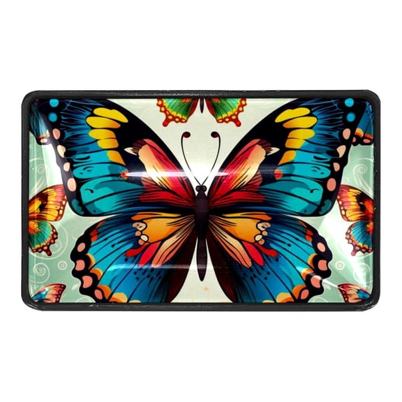 4 Pcs Colorful Flying Butterfly Crystal Glass Drawer Knob Pull Handle Ergonomic Furniture Cabinet Handle for Kitchen Dresser Cupboard Wardrobe