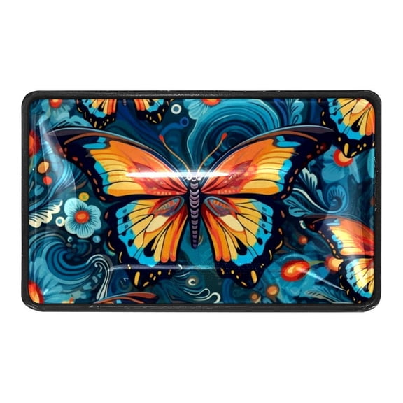 4 Pcs Colorful Flying Butterfly Crystal Glass Drawer Knob Pull Handle Ergonomic Furniture Cabinet Handle for Kitchen Dresser Cupboard Wardrobe