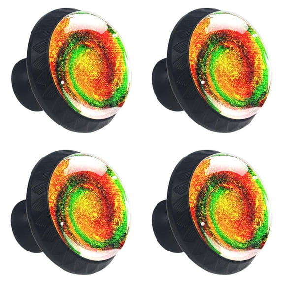 4 Pcs Colorful Swirl Knobs for Kitchen Cabinet Cupboard Dresser Bookcase Drawer Pulls Handles Round Home Decor