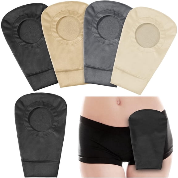 4 Pcs Colostomy Bag Covers,Odor Control Stretchy Bag Cover,Protective Bag for Laparotomy,Round Opening Nursing Protective Bag,Shower Protective Cover for Reducing Odor (Multi-Color)