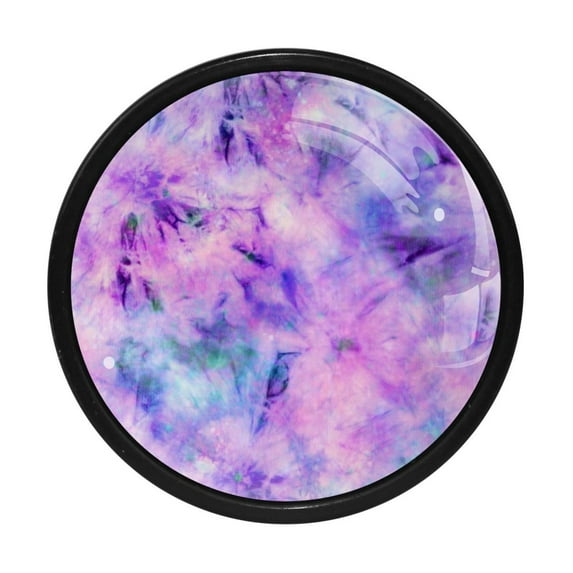 4 Pcs Colourful Tie Dye Print Knobs for Kitchen Cabinet Cupboard Dresser Bookcase Drawer Pulls Handles Round Home Decor