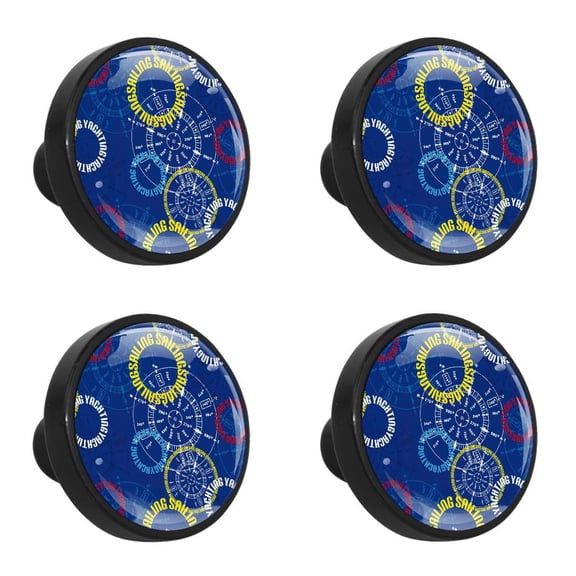 4 Pcs Compass Knobs for Kitchen Cabinet Cupboard Dresser Bookcase Drawer Pulls Handles Round Home Decor