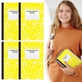 thumbnail image 1 of 4 Pcs Composition Notebook, Wide Ruled Composition Book, Marble Composition Notebooks for Note Taking, 30 Sheets/60 Pages, Hard Cover, Sewn Binding, Classroom Must Haves, Office Supplies, Yellow, 1 of 8