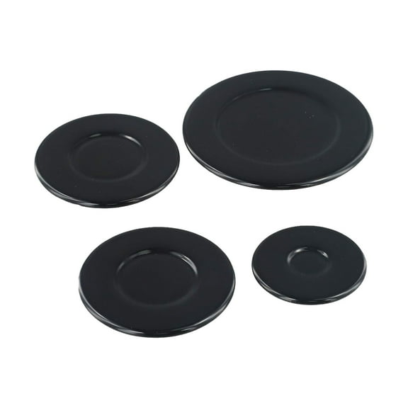 4 Pcs Cooker Hob Gas Burner Cap Black Round Non-stick BBQ Grill Mat 55mm 75mm 100mm for SABAF Accessories Home Cook House Hardware Fitting Gas Stove Head Cover