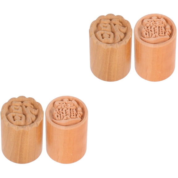 4 Pcs Cookie Pattern Press Mold Dessert Stamper Maker Mid-Autumn Festival Supplies
