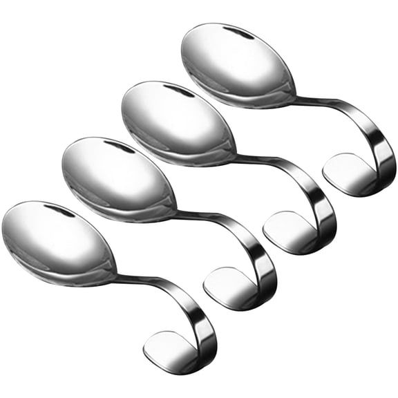 4 Pcs Cooking Spoon Salad Bent Coffee Spoons Appetizers Multipurpose Stainless Steel
