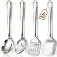 thumbnail image 1 of 4 Pcs Cooking Utensils Set, TAIMASI Stainless Steel Kitchen Utensils, Kitchen Tools Set Include Solid & Slotted Turner Wok Spatula, Serving Spoon, Home Essentials Kitchen Gadgets Accessories, 1 of 7