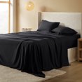 thumbnail image 1 of 4 Pcs Cooling Bed Sheets Set with 16" Deep Pocket, Luxury Soft King Sheets, Black, 1 of 9