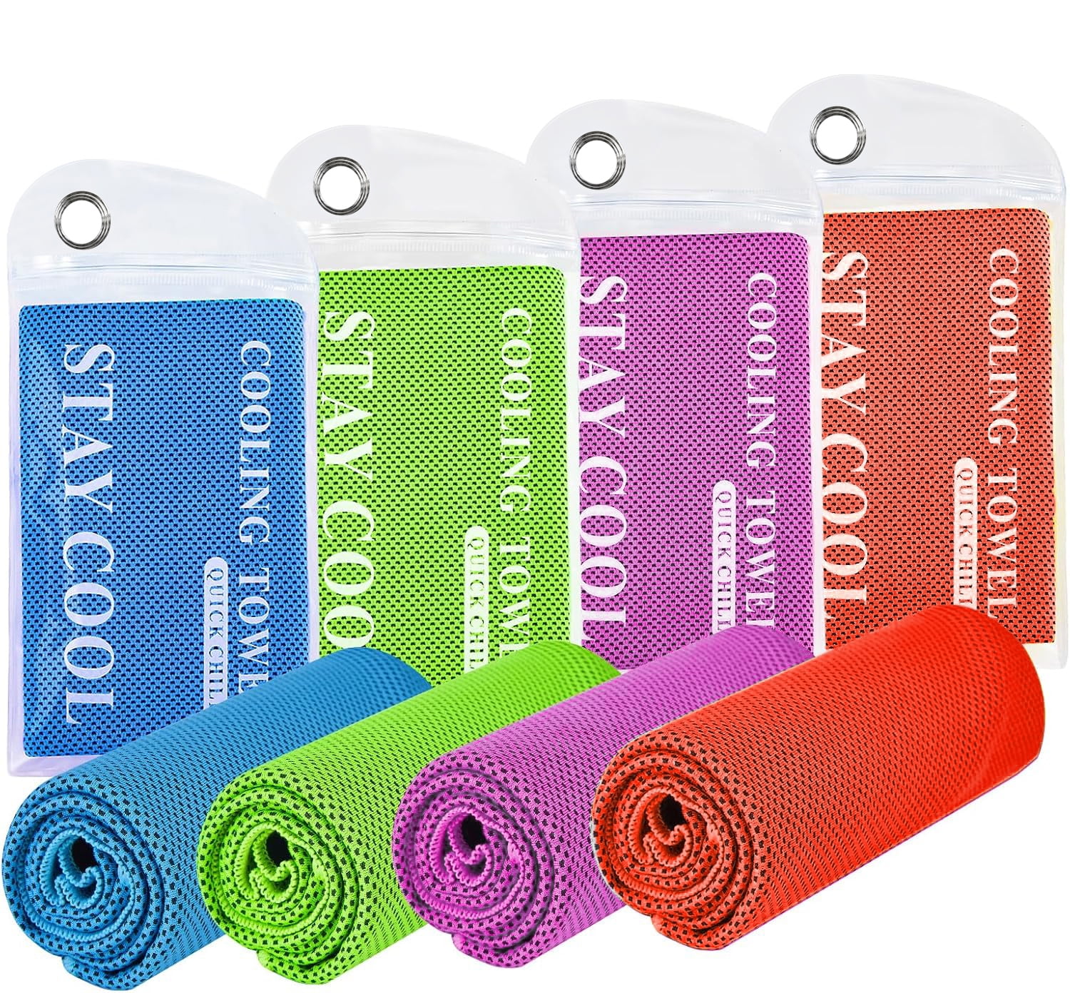 4 Pcs Cooling Towels 40"x12" Cool Sweat Towels,Cooling Towels for Neck and Face,Workout Towels