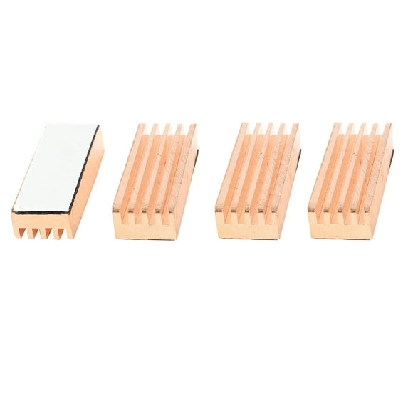 4 Pcs Copper Cooler Heat Sink 22mm x 8mm x 5mm for Motherboard Memory Chipset