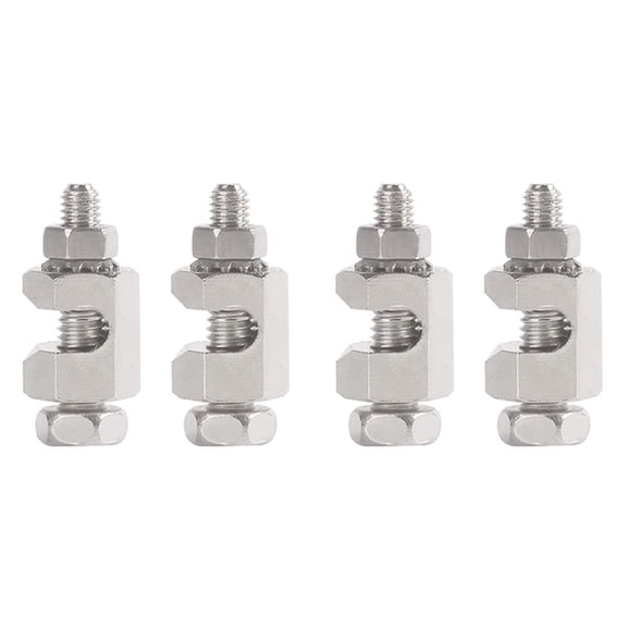 4 Pcs Copper Ground Clips Solar Panel Ground Lug Cable Clips for Making Ground Connections to 6 AWG and 8 AWG Bare Wire