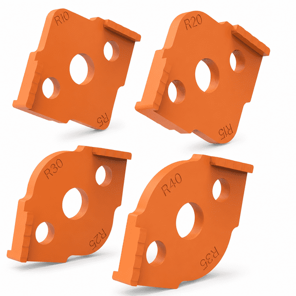 4 Pcs Corner Radius Router Templates, High Hardness ABS Routing Jig for Woodworking Rounded Corners
