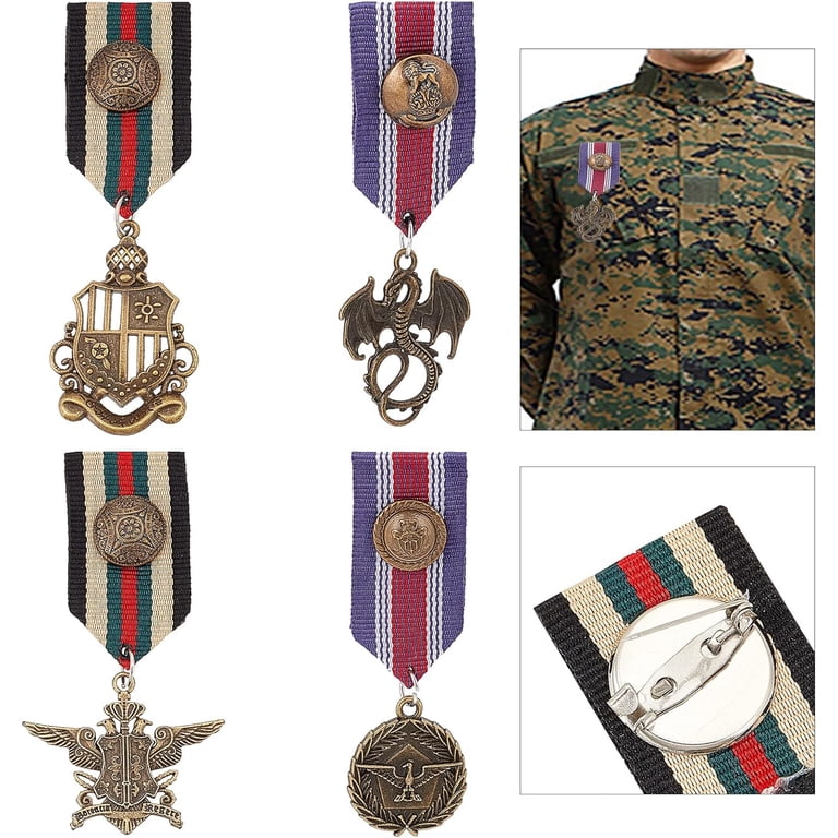 4 Pcs Costume Military Badge Medal 4 Style Military Hero Combat Medals  Brooch Navy Military Badge Patriot Brooch Pin Stripe for Women Men Soldier  Coat Jacket Uniform Halloween Party - Walmart.com