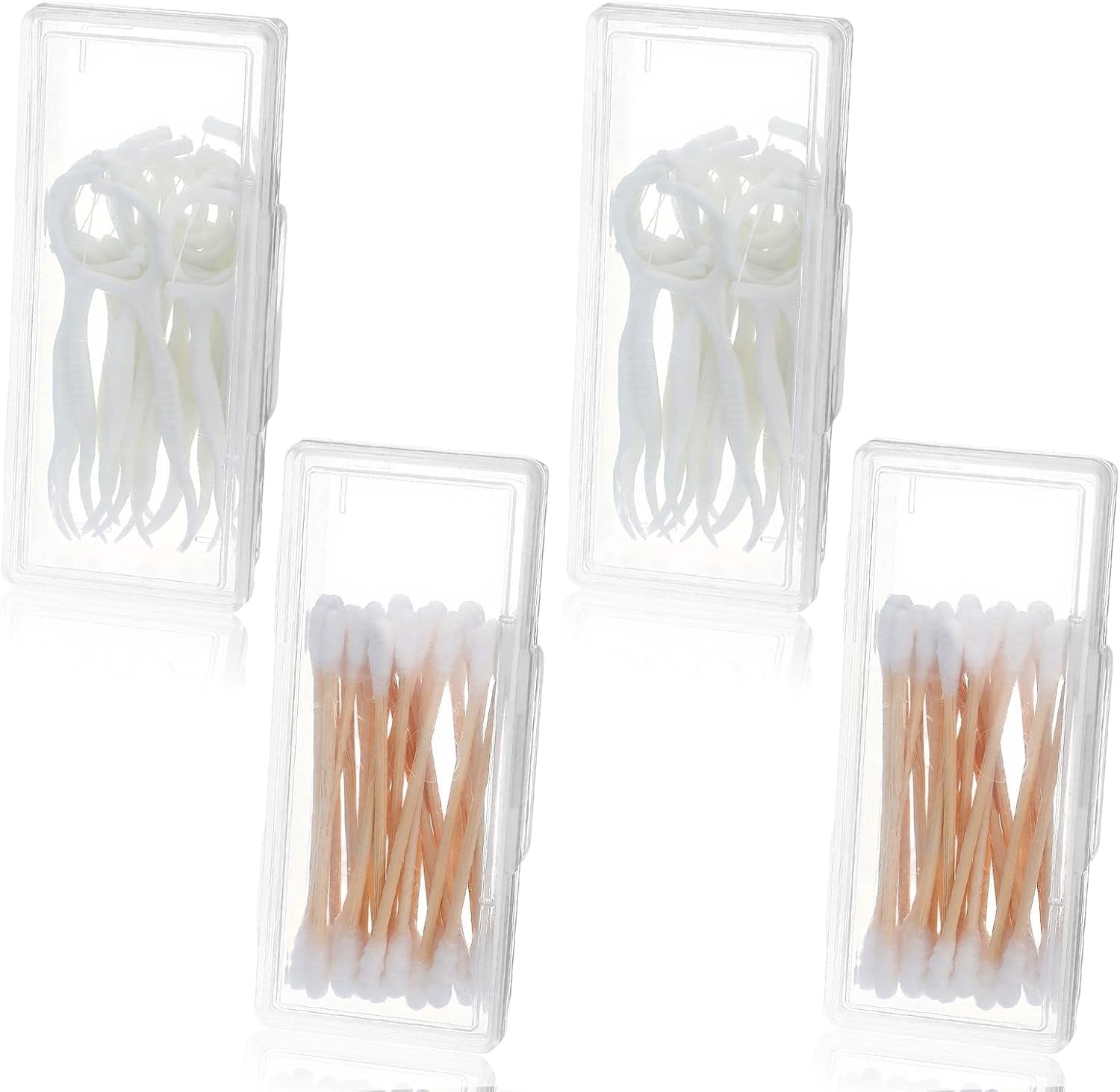 4 Pcs Cotton Swab Holder for Travel Portable Small Dental Floss Picks ...