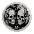 thumbnail image 1 of 4 Pcs Couple Skulls Knobs for Kitchen Cabinet Cupboard Dresser Bookcase Drawer Pulls Handles Round Home Decor, 1 of 8