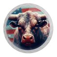 thumbnail image 1 of 4 Pcs Cow American Flag Knobs for Kitchen Cabinet Cupboard Dresser Bookcase Drawer Pulls Handles Round Home Decor, 1 of 8